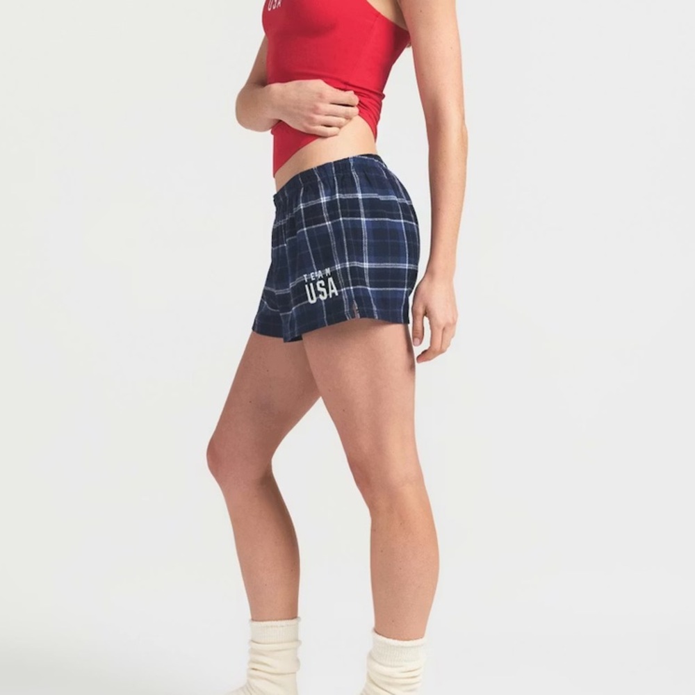 SKIMS For Team USA Flannel Olympic Sleep Short